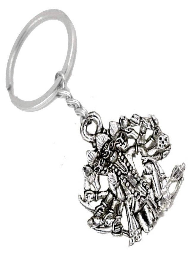 AFH Panchmukhi Hanuman Antique Silver Spiritual Key Chain for Gifting - Image 1